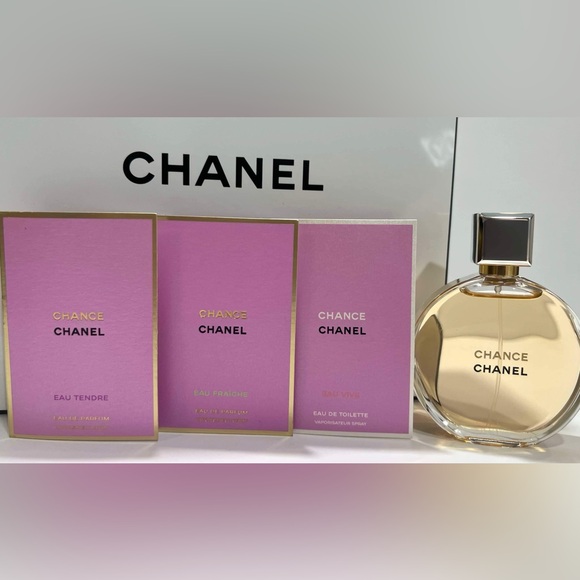 CHANEL CHANCE Eau De Parfum 1.7 OZ And 3 X Chance Travel Size Spay With Box - Picture 1 of 13